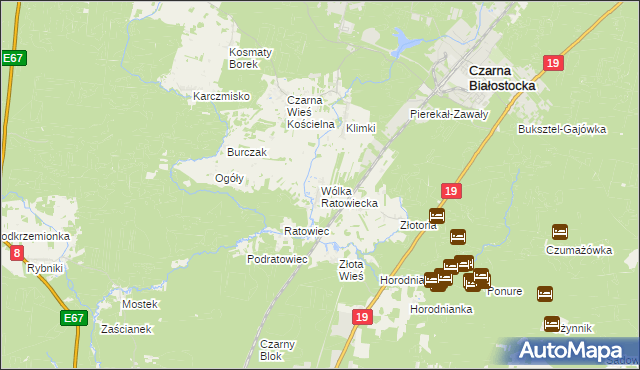mapa Wólka Ratowiecka, Wólka Ratowiecka na mapie Targeo