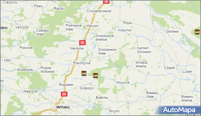 mapa Wrząca Śląska, Wrząca Śląska na mapie Targeo