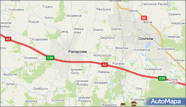 mapa Wytrzyszczki, Wytrzyszczki na mapie Targeo
