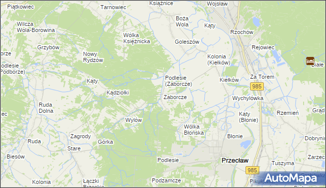 mapa Zaborcze, Zaborcze na mapie Targeo