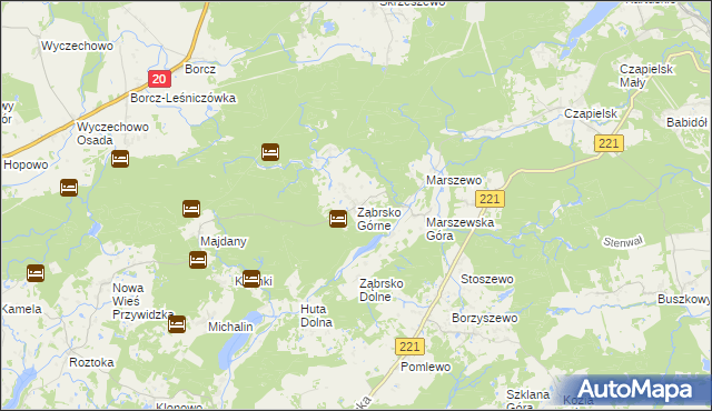 mapa Ząbrsko Górne, Ząbrsko Górne na mapie Targeo