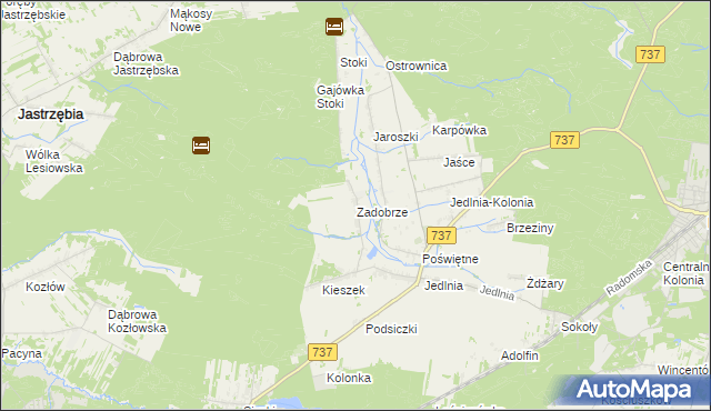 mapa Zadobrze gmina Pionki, Zadobrze gmina Pionki na mapie Targeo