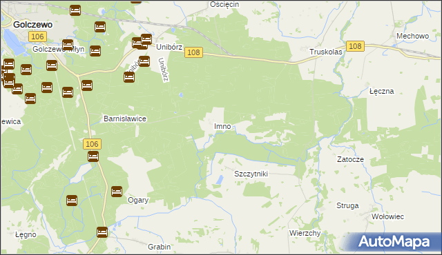 mapa Zagórz gmina Nowogard, Zagórz gmina Nowogard na mapie Targeo