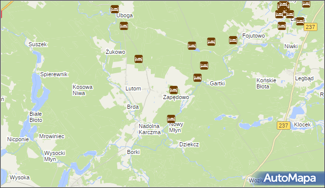 mapa Zapędowo, Zapędowo na mapie Targeo