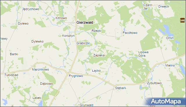 mapa Zapieka, Zapieka na mapie Targeo