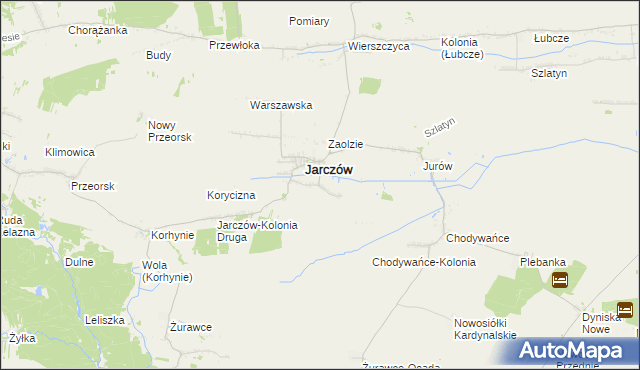 mapa Zawady gmina Jarczów, Zawady gmina Jarczów na mapie Targeo