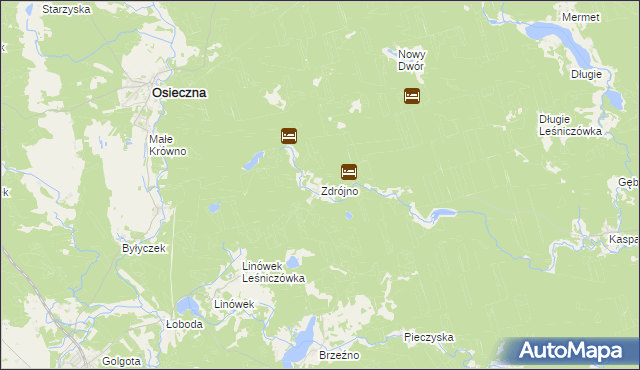 mapa Zdrójno gmina Osieczna, Zdrójno gmina Osieczna na mapie Targeo