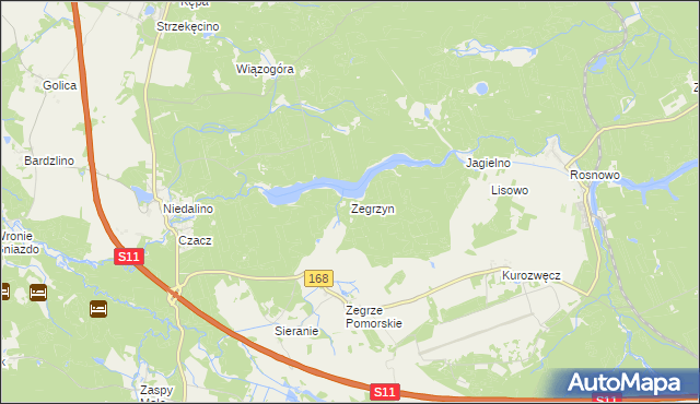 mapa Zegrzyn, Zegrzyn na mapie Targeo