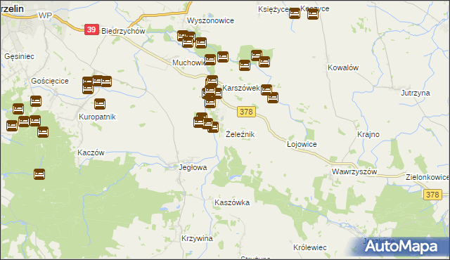 mapa Żeleźnik, Żeleźnik na mapie Targeo