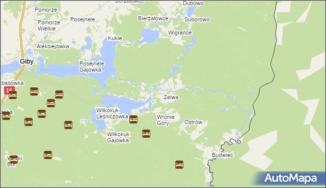 mapa Zelwa, Zelwa na mapie Targeo