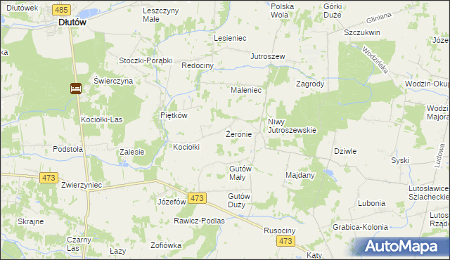 mapa Żeronie, Żeronie na mapie Targeo