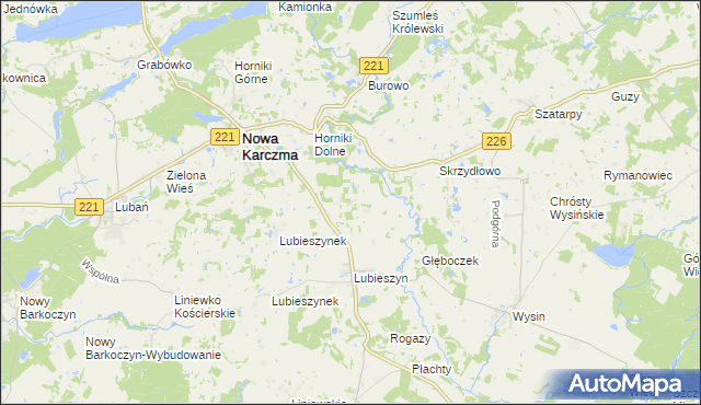 mapa Zimne Zdroje gmina Nowa Karczma, Zimne Zdroje gmina Nowa Karczma na mapie Targeo