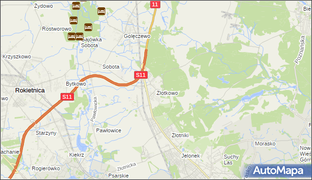 mapa Złotkowo, Złotkowo na mapie Targeo