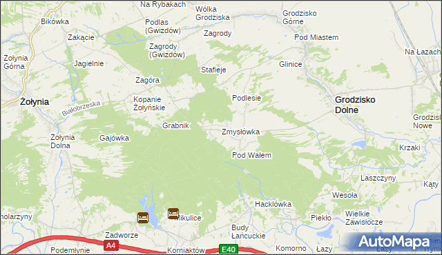 mapa Zmysłówka gmina Grodzisko Dolne, Zmysłówka gmina Grodzisko Dolne na mapie Targeo