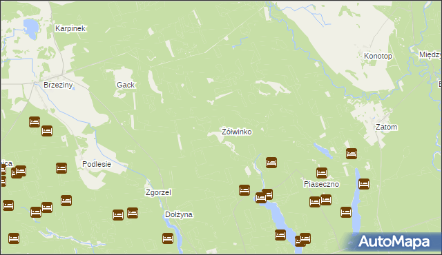 mapa Żółwinko, Żółwinko na mapie Targeo