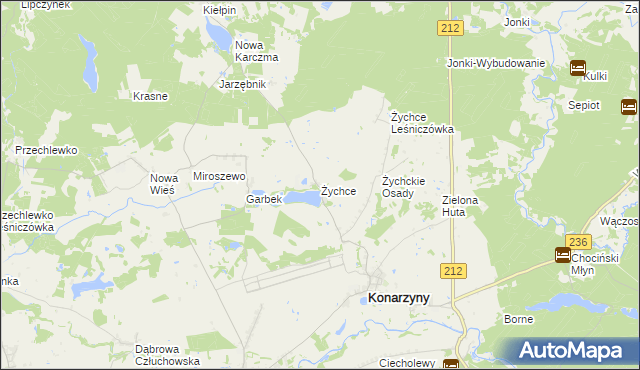 mapa Żychce, Żychce na mapie Targeo