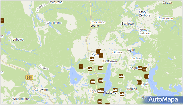 mapa Żydowo gmina Polanów, Żydowo gmina Polanów na mapie Targeo