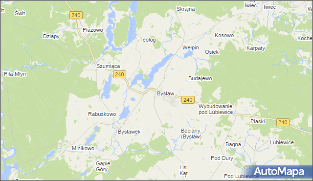 mapa Bysław, Bysław na mapie Targeo