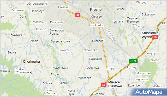 mapa Głowienka, Głowienka na mapie Targeo