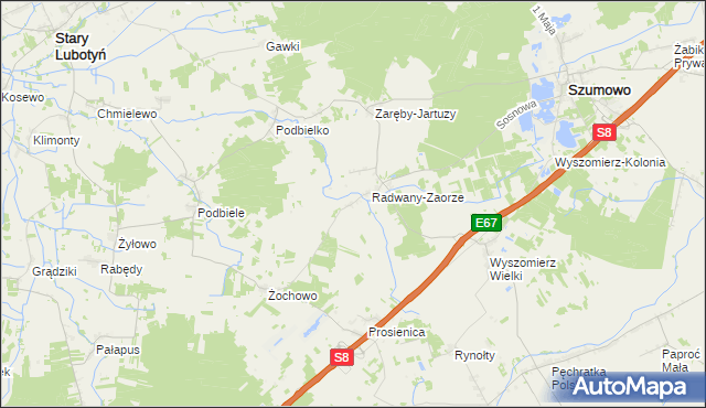 mapa Mroczki-Stylongi, Mroczki-Stylongi na mapie Targeo