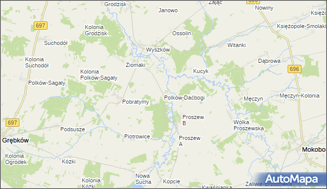 mapa Polków-Daćbogi, Polków-Daćbogi na mapie Targeo