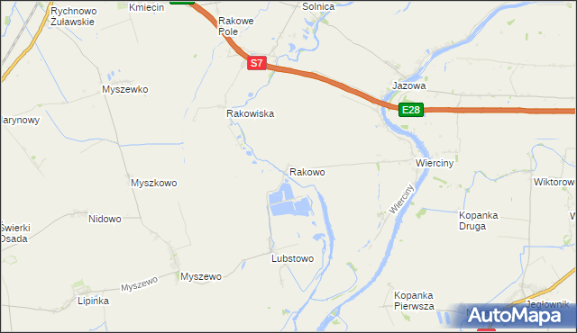 mapa Rakowo gmina Nowy Dwór Gdański, Rakowo gmina Nowy Dwór Gdański na mapie Targeo