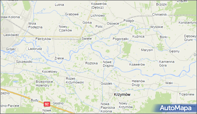 mapa Drążno-Holendry, Drążno-Holendry na mapie Targeo