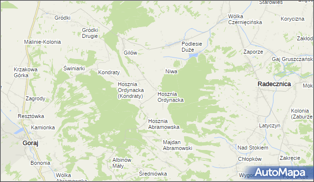 mapa Hosznia Ordynacka, Hosznia Ordynacka na mapie Targeo