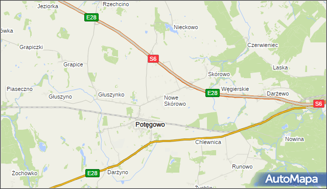 mapa Nowe Skórowo, Nowe Skórowo na mapie Targeo