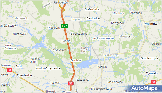 mapa Duży Dół, Duży Dół na mapie Targeo