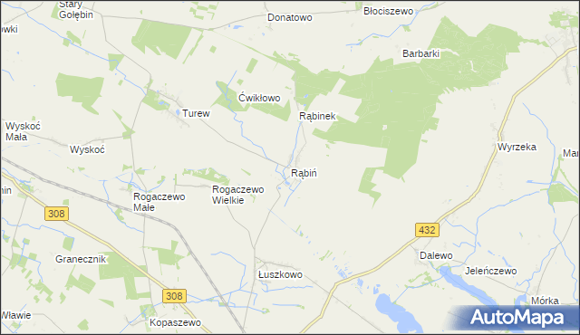 mapa Rąbiń, Rąbiń na mapie Targeo