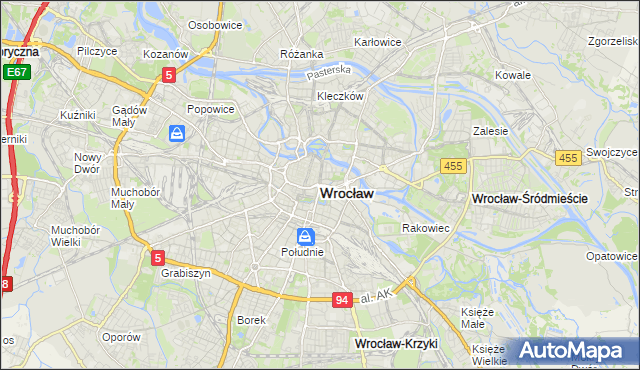mapa Wrocławia, Wrocław na mapie Targeo