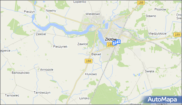 mapa Blękwit, Blękwit na mapie Targeo