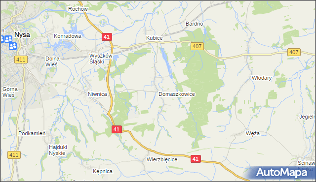 mapa Domaszkowice, Domaszkowice na mapie Targeo