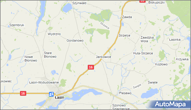 mapa Jankowice gmina Łasin, Jankowice gmina Łasin na mapie Targeo