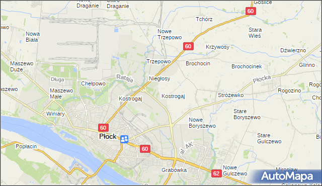 mapa Kostrogaj, Kostrogaj na mapie Targeo