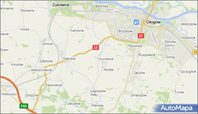 mapa Kurowice gmina Jerzmanowa, Kurowice gmina Jerzmanowa na mapie Targeo