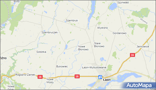 mapa Nowe Błonowo, Nowe Błonowo na mapie Targeo