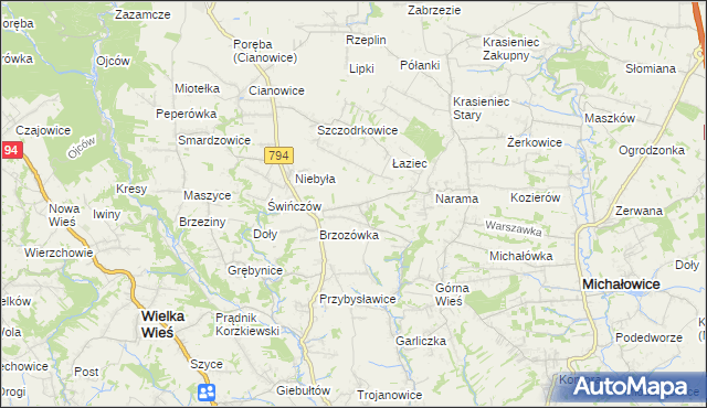 mapa Owczary gmina Zielonki, Owczary gmina Zielonki na mapie Targeo