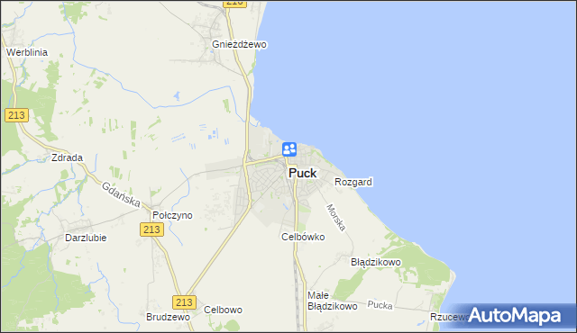 mapa Puck, Puck na mapie Targeo