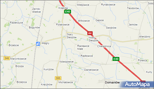 mapa Racławice Małe, Racławice Małe na mapie Targeo