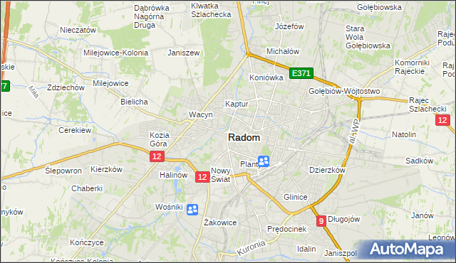 mapa Radomia, Radom na mapie Targeo