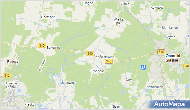 mapa Rościsławice, Rościsławice na mapie Targeo