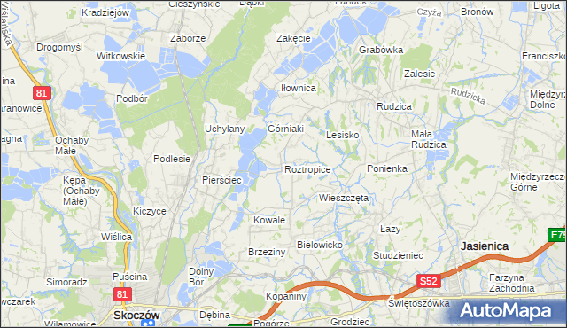 mapa Roztropice, Roztropice na mapie Targeo