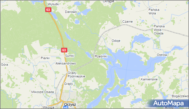mapa Rzęśniki, Rzęśniki na mapie Targeo