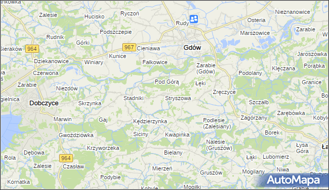 mapa Stryszowa, Stryszowa na mapie Targeo