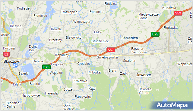 mapa Świętoszówka, Świętoszówka na mapie Targeo