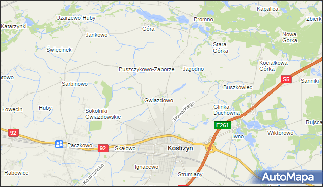 mapa Tarnowo gmina Kostrzyn, Tarnowo gmina Kostrzyn na mapie Targeo