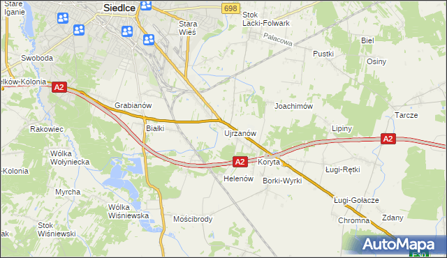 mapa Ujrzanów, Ujrzanów na mapie Targeo