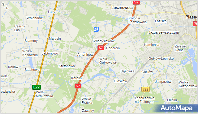 mapa Wola Gołkowska, Wola Gołkowska na mapie Targeo